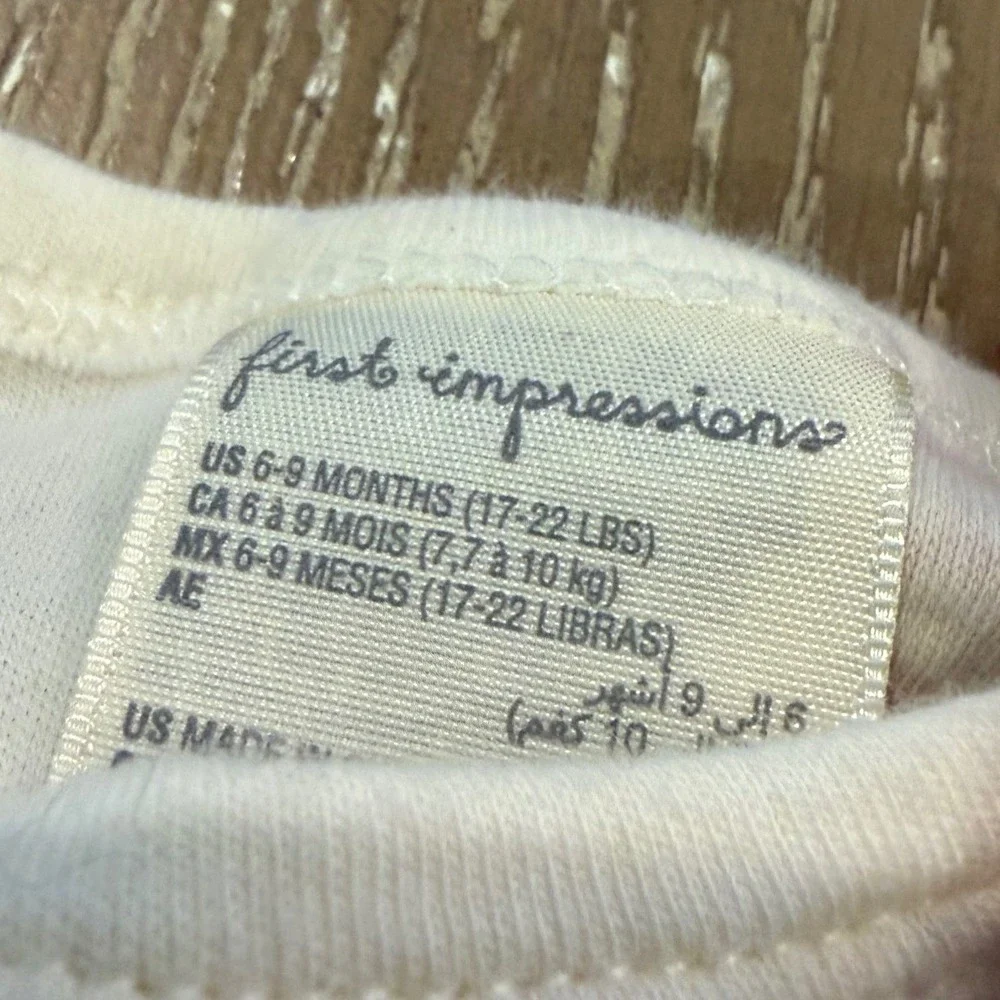 First Impressions Baby Girls Red Velour Floral Footed Romper Lot 6-9 Months